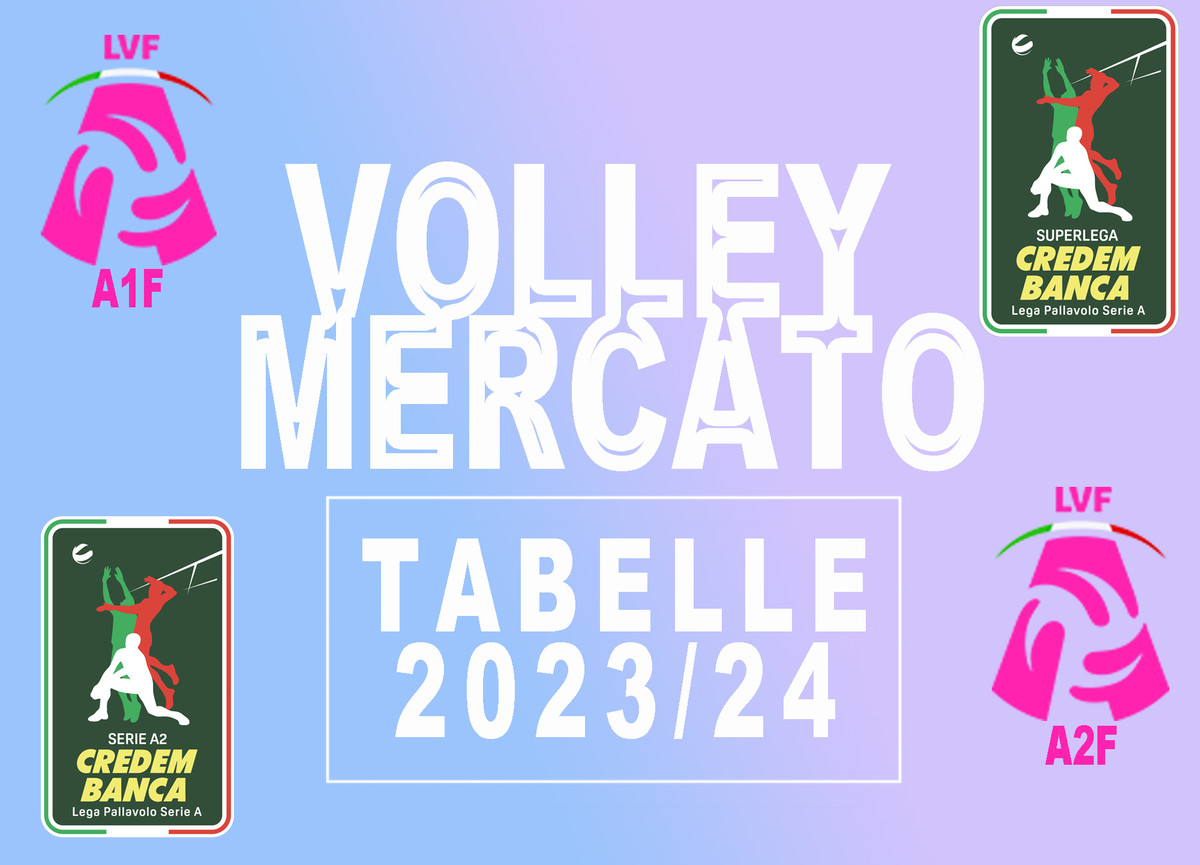 Volley Mercato Online le tabelle di Superlega, A2 e A3, A1 e A2