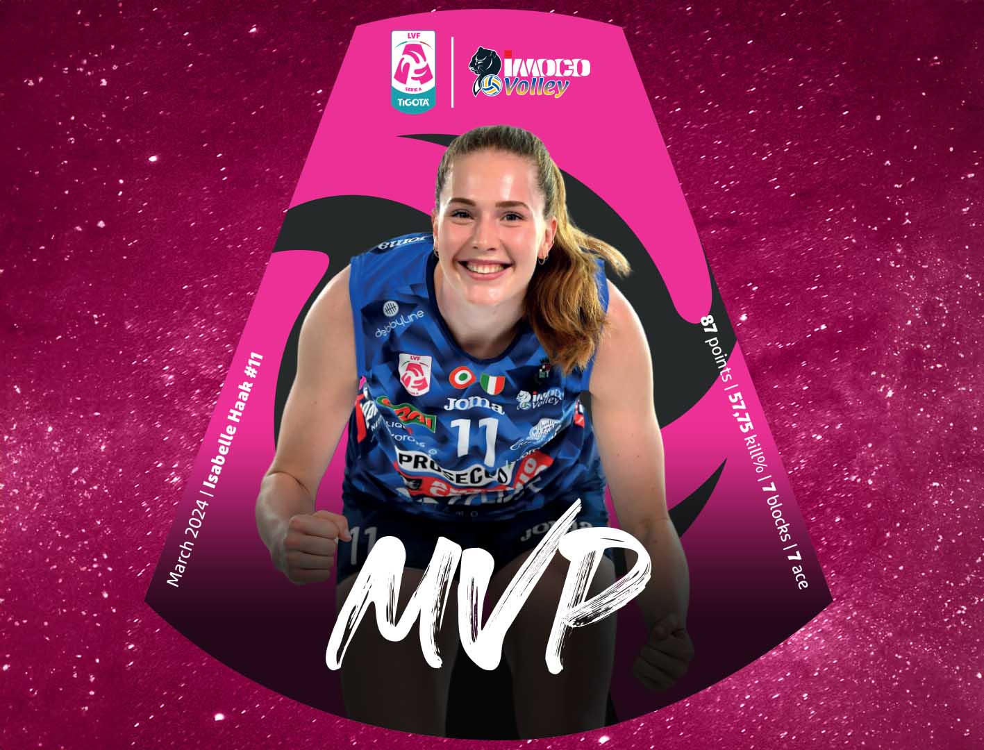 A1 F.: Isabelle Haak è l'MVP di Marzo - Volleyball.it