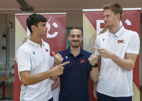 Bertoncello, coach Valentini ed Ekstrand