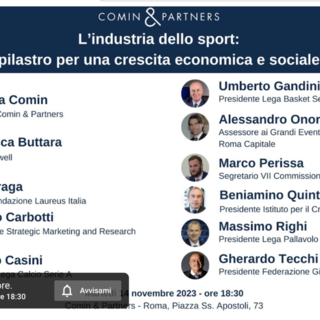 Eventi. &quot;L'industria dello sport: pilastro per una crescita economica e sociale&quot;