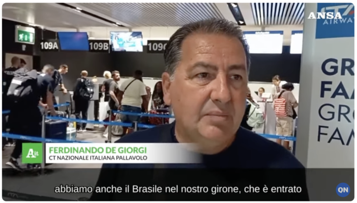 Olimpiadi: De Giorgi all'imbarco. &quot;Italvolley giovane, ma competitiva&quot;