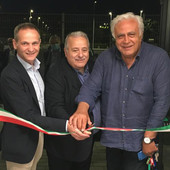 Elio Sità con il presidente Manfredi all'inaugurazione del PalaWanny