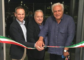 Elio Sità con il presidente Manfredi all'inaugurazione del PalaWanny