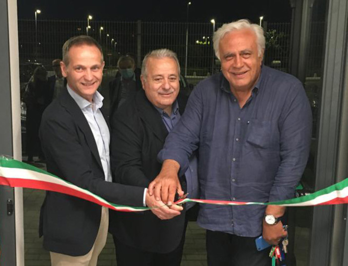 Elio Sità con il presidente Manfredi all'inaugurazione del PalaWanny