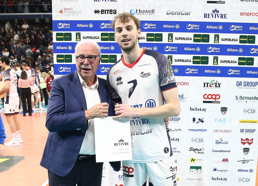 Il presidente Fusaro con l'opposto Reggers, una delle più belle rivelazioni delle ultime stagioni di Superlega