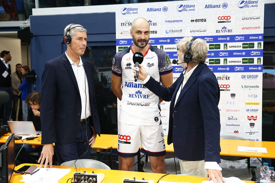 Kaziyski intervistato a fine partita in diretta Rai2