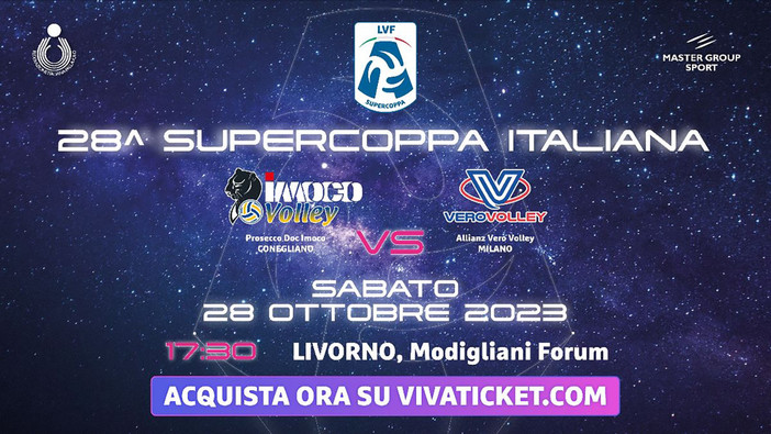 Supercoppa: Biglietti in vendita per la sfida di Livorno tra Conegliano e Milano