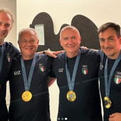 Velasco e Cichello e lo staff azzurro ai Giochi