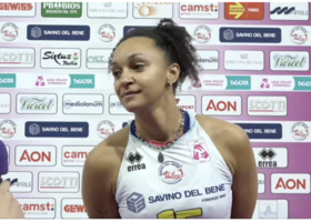 A1 F.: Haleigh Washington e Yana Shcherban dopo Scandicci-Trento 3-0