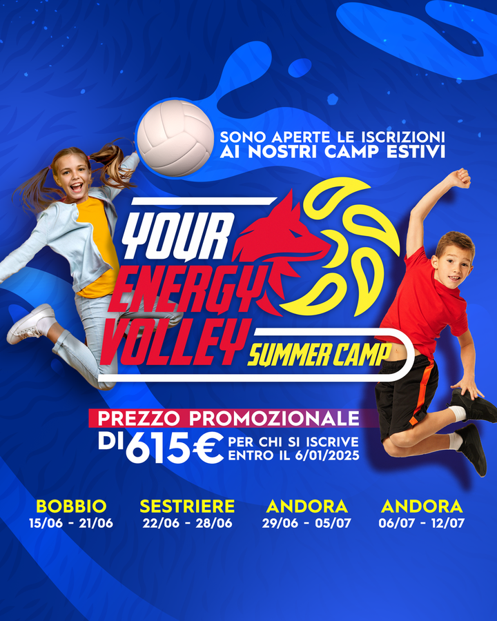 Piacenza: Your Energy Volley Summer Camp, quattro Camp estivi in programma