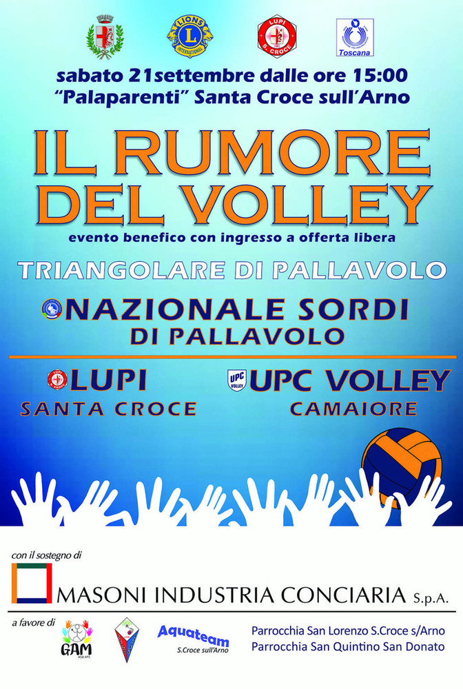 S.Croce: Evento benefico &quot;Il Rumore del Volley&quot; al Pala Parenti