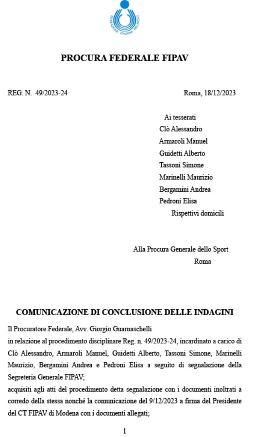 Fipav Modena: Commissariamento in arrivo? Deferiti il presidente e i consiglieri del CT