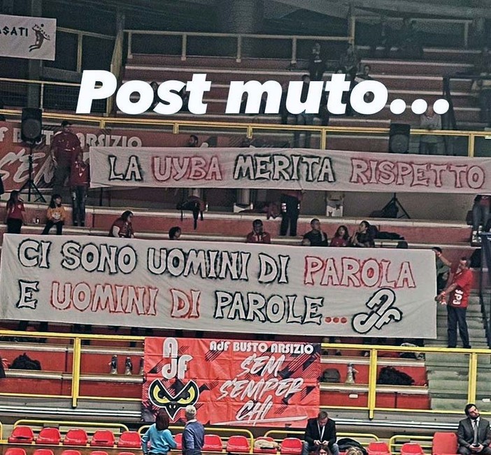 L'immagine circolata sui social postata anche da alcune atlete della UYBA con l'aggiunta di &quot;post muto&quot;